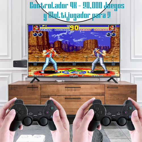 ⭐ Consola Retro 4K Pro – 20,000+ Juegos, 2 Controles Inalámbricos y MicroSD 64GB