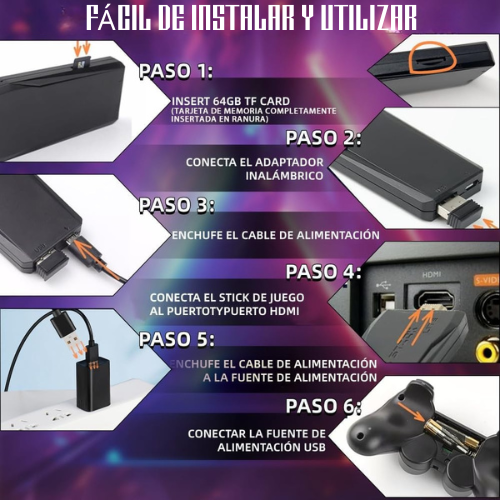 ⭐ Consola Retro 4K Pro – 20,000+ Juegos, 2 Controles Inalámbricos y MicroSD 64GB