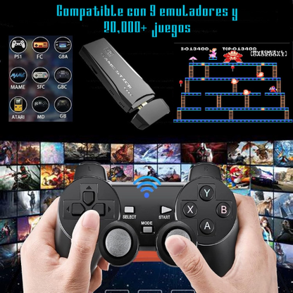 ⭐ Consola Retro 4K Pro – 20,000+ Juegos, 2 Controles Inalámbricos y MicroSD 64GB